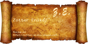 Zotter Enikő névjegykártya